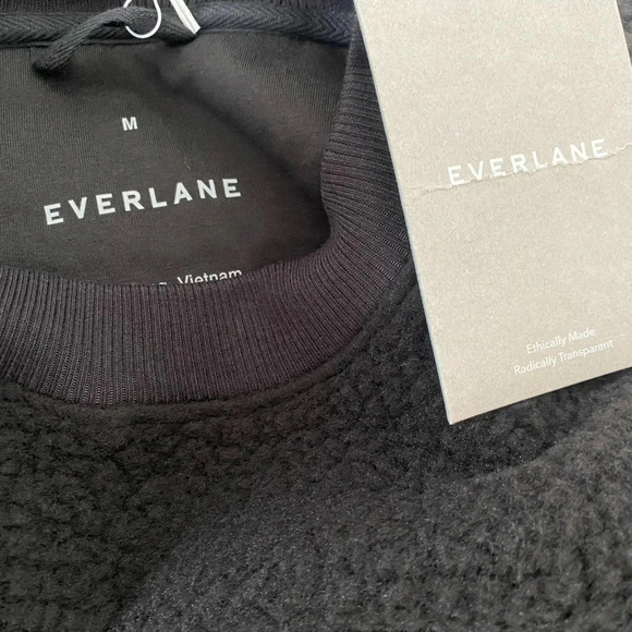 EVERLANE NEW NWT WOMENS BLACK FLEECE CREW SWEATSHIRT TOP SHIRT TOP SIZE M - Picture 7 of 7